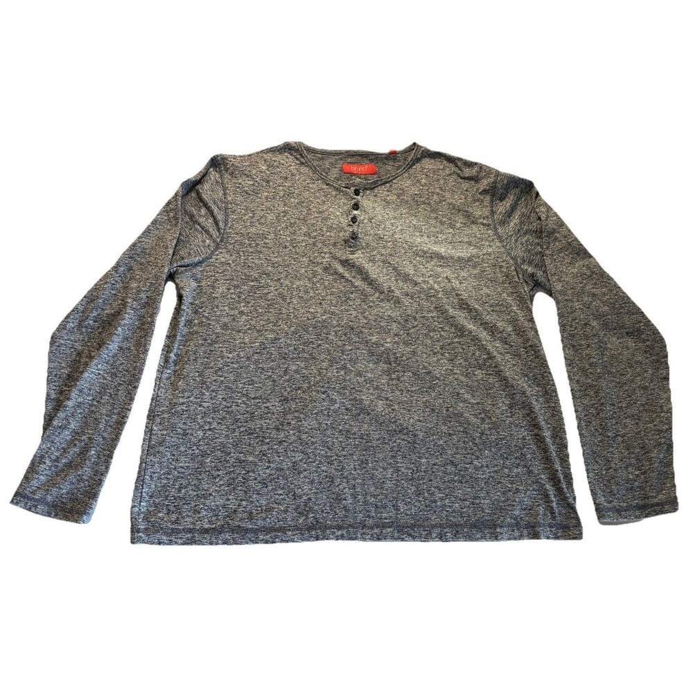 Bruno Milano Henley T-Shirt Men's Sz XL Long Sleeve Super Soft Knit Casual Tee